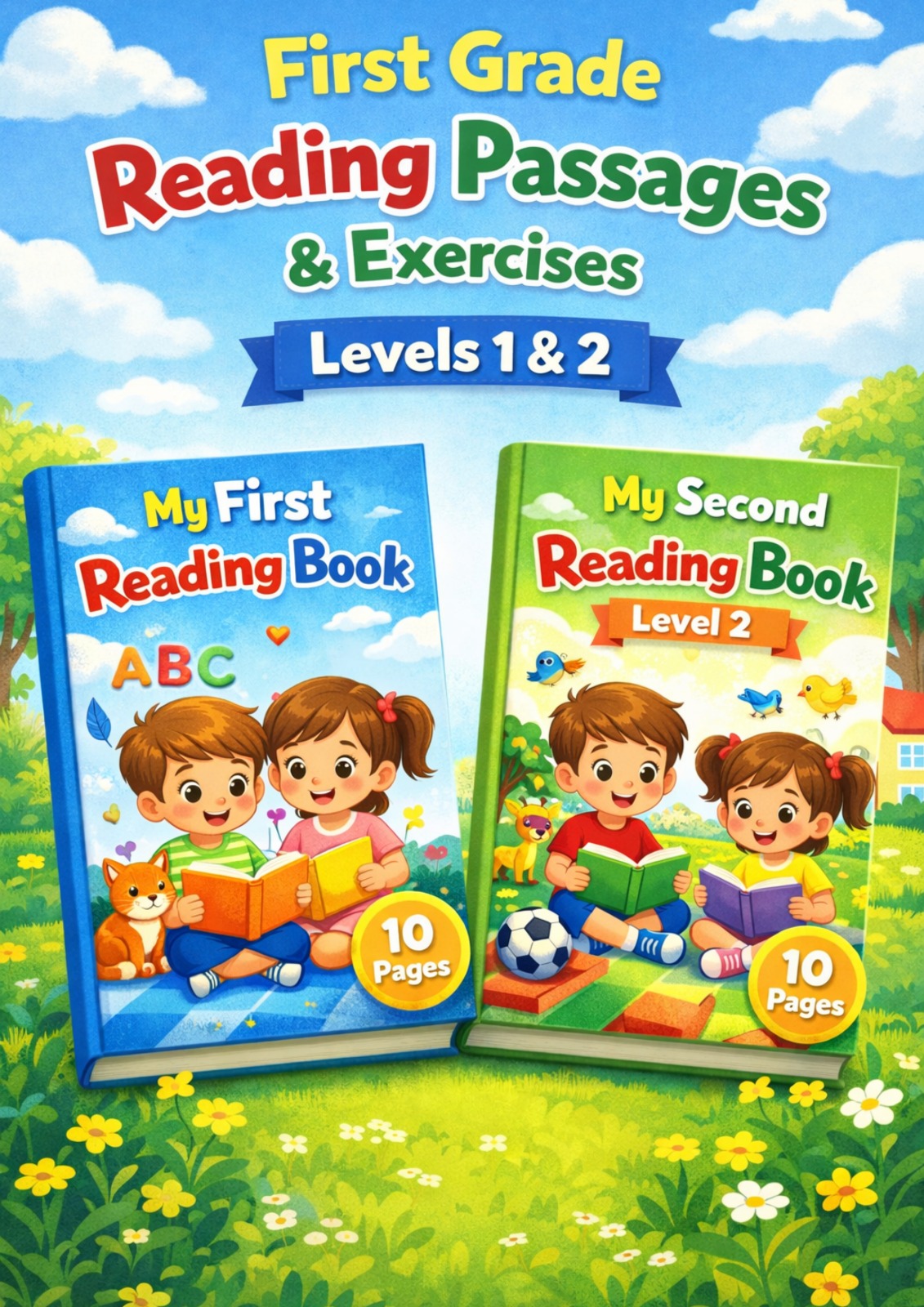 First Grade Reading Passages & Exercises — Levels 1 & 2 